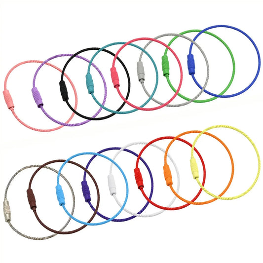 10Pcs Multi Colour Steel Keyrings