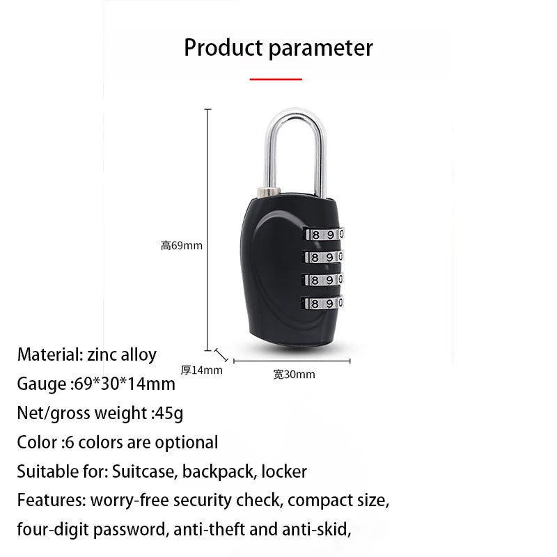 4Pcs Digit Combination Lock